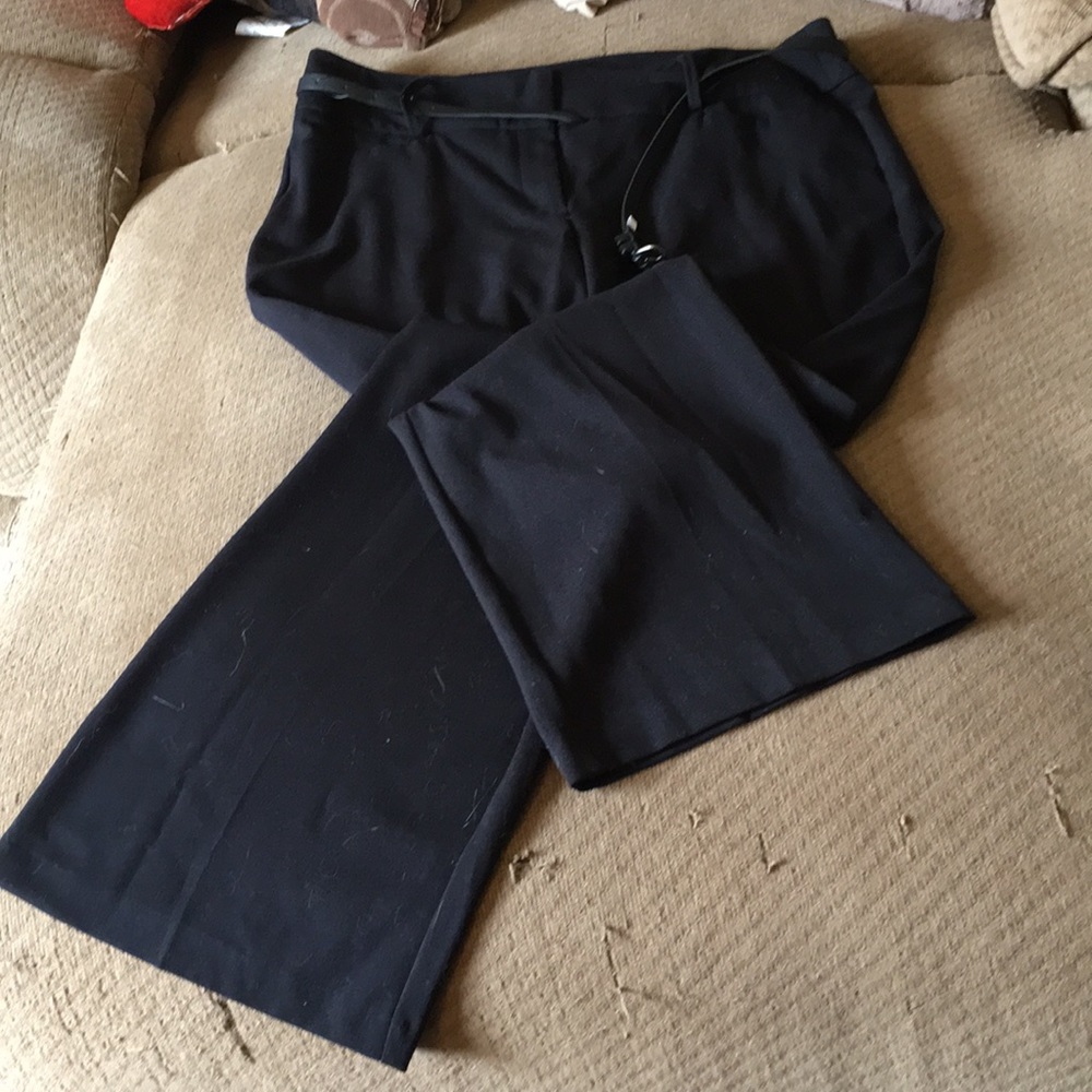 Black Dress Pants with thin Belt
